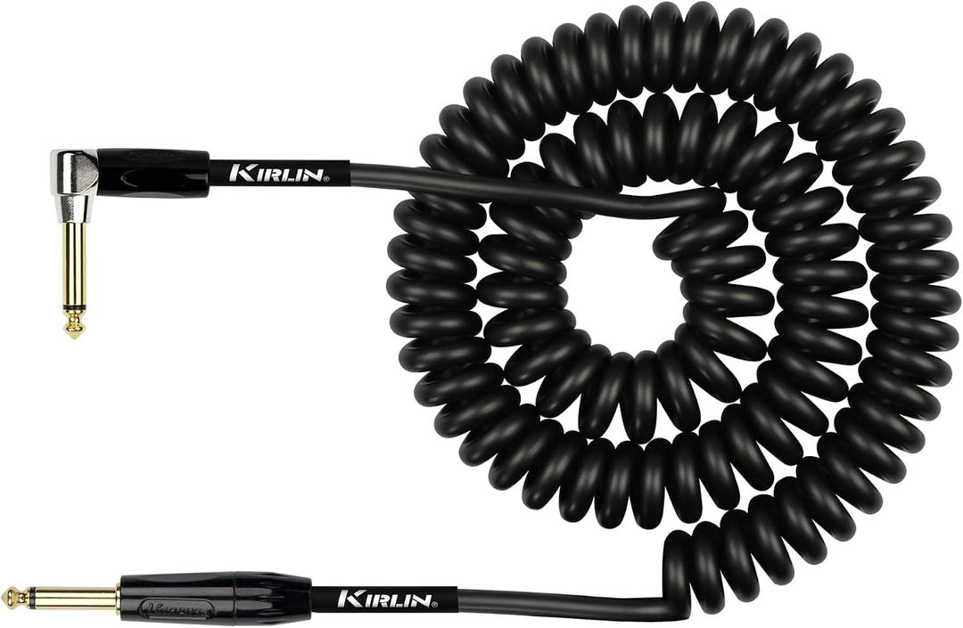 Kirlin 22 gauge Coil Cable, IPK-222BFGL-30/BKE, 20ft, Metallic Black PVC Jacket