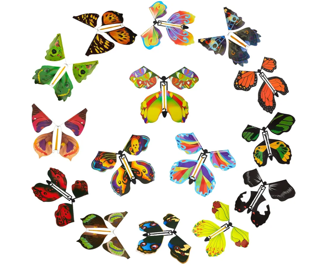 15 Pcs Wind up Butterflies for Cards Magic Flying Butterfly Pack of 2