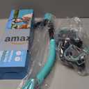 Greatever Dry Snorkel Set,Panoramic Wide View Anti-Fog Scuba Diving Mask,Professional Snorkeling Gear for Adults Kids (Large, Black Green)