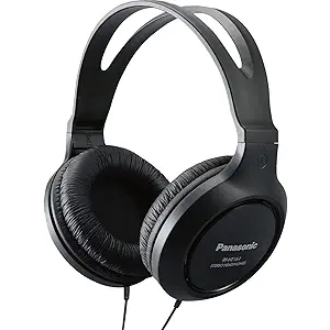 Panasonic Headphones, Lightweight Over the Ear Wired Headphones with Clear Sound and XBS for Extra Bass, Long Cord, 3.5mm Jack for Phones and Laptops – RPHT161K (Black)