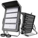 BIRITALO 0-150000LM Led Stadium Lights Outdoor Dimmable 0-1000w Super Bright Led Arena Flood Light 100-277v 5000k Yoke Mount IP66 Waterproof Pole Light Commercial for Square, Golf Court, Port