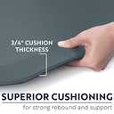 KANGAROO Thick Ergonomic Anti Fatigue Mats for Kitchen Floor, 48x20, Cushioned Standing Office Desk Mat, Waterproof Scratch Resistant Topside, Supportive All Day Comfort Padded Foam Rugs, Charcoal