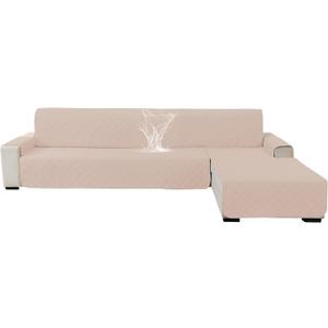100% Waterproof Sectional Couch Covers for Dogs, Reversible L Shaped Couch Cover, Quilted Sofa Covers Washable Sectional, Sectional Couch Covers L Shape for Pets (Large, Beige)