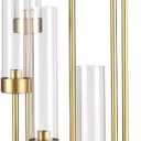 Acrylic Candelabra Centerpieces for Wedding,7 Arm Floor Candelabra with Lampshades Gold Centerpieces for Table Valentine's Day Ceremony Dinner Party candelabros para centros de mesa(1PCS)