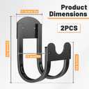 Garden Hose Holder Wall Mount - Metal Water Hose Hanger for Outside, Durable Hose Hook for Garden Garage Yard Storage (Black-2PCS)