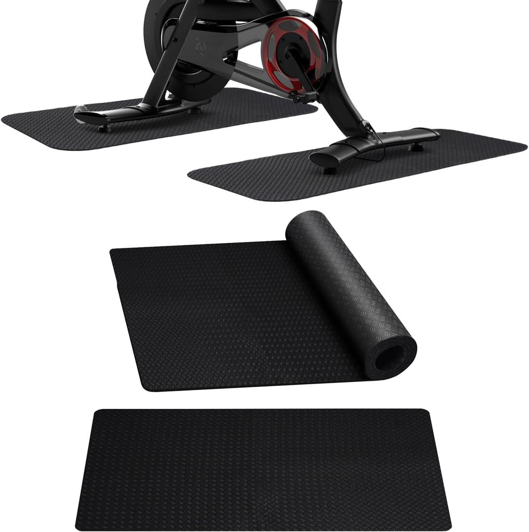 2 Pack Double Non-Slip Workout Mat for Ellipse Leg Exerciser, 23.6"  11.8" 0.2" Thick Ellipse Machine Mat, Exercise Mats for Under Desk Ellipticals