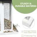 HONGLAND Solar Bird Feeders House for Outside Hanging, Metal Wild Bird Feeder for Outdoors Hanging, Large Capacity, Weatherproof and Durable, Cardinal Bird Feeder Garden Lantern Backyard Decor