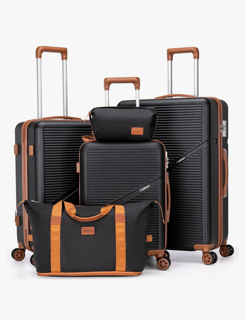Luggage Sets 5 Piece Suitcases with Wheels, Suitcase Set ABS Hard Case Luggage with TSA Lock Spinner Wheels Durable Travel Luggage (5-Piece Set(20"/24"/28"))