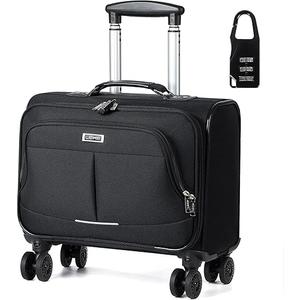 Lekebobor Rolling Laptop Bag Rolling Laptop Briefcase on Wheels for Women Fits Up to 15.6Inch computer Bags Water Resistant for Work Travel and Business, Black