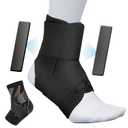 Ankle Guards,Ankle Brace for Sprained Ankle,Lace Up Adjustabe Ankle Brace with Side Stabilizers,Ankle Braces for Men & Women,Foot Support Splint,Left & Right,Sports Athletic Soccer Basketball Running, Large