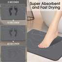 Stone Bath Mat Diatomaceous Earth Shower Mat Non-Slip Super Absorbent Diatomite Stone Mats for Bathroom Floor Quick-Drying Easy to Clean (24''*16'' Grey)