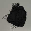 American Trends Women's Fringe Trim V Neck Long Sleeve Bodysuit Top Body Suit Concert Cowgirl Disco Outfits Leotard Jumpsuit (Medium, Black)