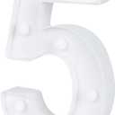 Restaurantware Illumify 7.1 x 1.2 x 8.7 Inch Light Up Number 1 Durable Marquee LED Light - Number 5 Touchproof White Plastic Party Light Keyhole Slot For Parties Weddings Or Special Events