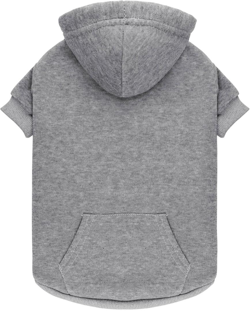 Dog Sweaters for Medium Dogs,Dog Hoodie Sweater Solid Soft Brushed Fleece Pet Clothes Pet Hoodie Sweatshirt with Pocket(Grey-M)