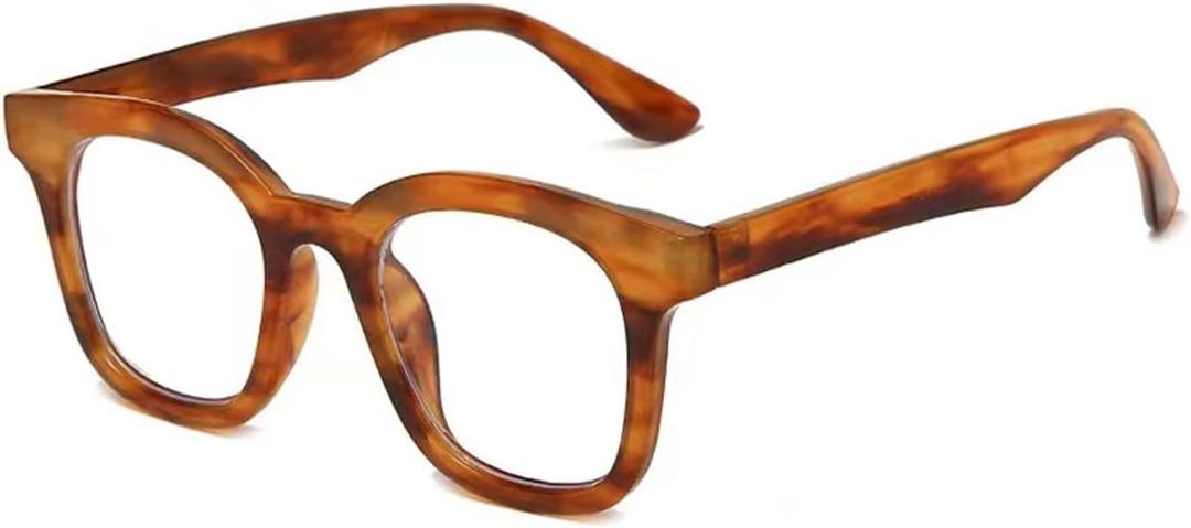HUIHUIKK Nearsighted Retro Myopia Glasses Everyday Use Mens Womens Distance Glasses (-2.5, Brown)