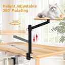 Cat Desk Bed for Indoor, 15.75" Modern Cat Bed for Desk with Mat 360° Rotating & Height Adjustable, Supports up to 22kg/48.5 lb, Furniture for Office and Gaming Tables