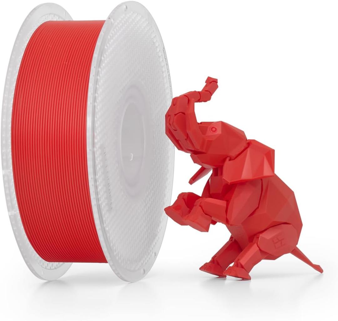 Bambu Lab PLA Filament Matte 3D Printer Filament 1.75mm PLA 1kg High Tenacity Eco Friendly - Red (10200) - Spool