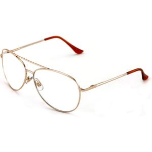 Men Aviator Progressive Clear Lens No Line Reading Glasses Tri-Focal Reader Spring Hinge (Gold, 1.75)
