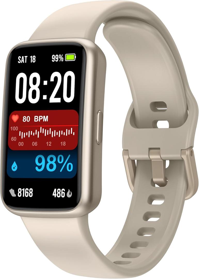 Fitness Trackers,Smart Watch with 1.47" Color Screen,100+Sport Modes Fitness Watch with Heart Rate Sleep Monitor,Pedometer Step Counter Watch,3TAM Waterproof Activity Trackers for Women Men, BGE (Beige)