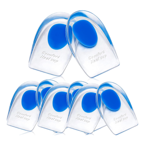 Gel Heel Cups for Heel Pain Relief – Shock Absorbing Silicone Inserts for Plantar Fasciitis & Achilles Tendonitis – Cushioned Heel Support Pads for All-Day Standing (1 Pair-Medium)
