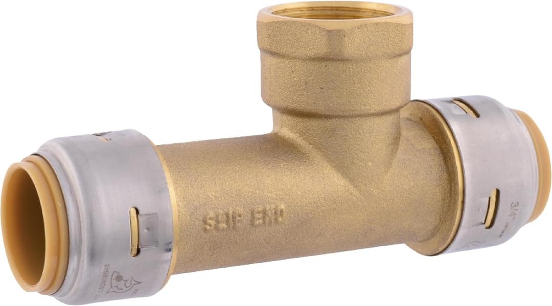 SharkBite Max 3/4 inch FNPT Slip Adapter, Push To Connect Brass Plumbing Fitting, Copper, CPVC, UR3486A