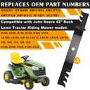 GX22151 GY20850 Gator Mulching Blades Compatible with John Dee re 42 Inch Deck D100 D110 D125 S100 S130 S240 LA100 LA105 LA120 LA135 E100 E120 Lawn Tractor Riding Mower,Toothed Mulching Blade, 2 PACK