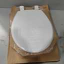 Mayfair Cassel Slow Close Toilet Seat, Easy Clean, Non Slip Premium Wood Seat, Easy Install, Made in USA, Round, White