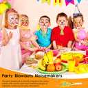 36 Pieces Glitter Metallic Fringed Noisemakers Musical Party Blowers Blowouts Whistle Party Blow Horns for New Years Birthday Party Supplies Sporting Event Celebrations (Pink, Blue)