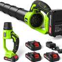 VASG Leaf Blower Cordless, 3 x 21V Batteries & Fast Charger Set, Variable Speed Mode, Lightweight Handheld Electric Leaf Blower for Lawn Care, Yard, Garden, Patio & Outdoor Cleanup