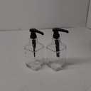 Pack of 2 Soap Dispenser, 18 Oz Antique Design Thick Glass Hand Dispensers; with 304 Rust Proof Stainless Steel Pump, 6Pcs Clear Stickers, for Kitchen, Bathroom- Black