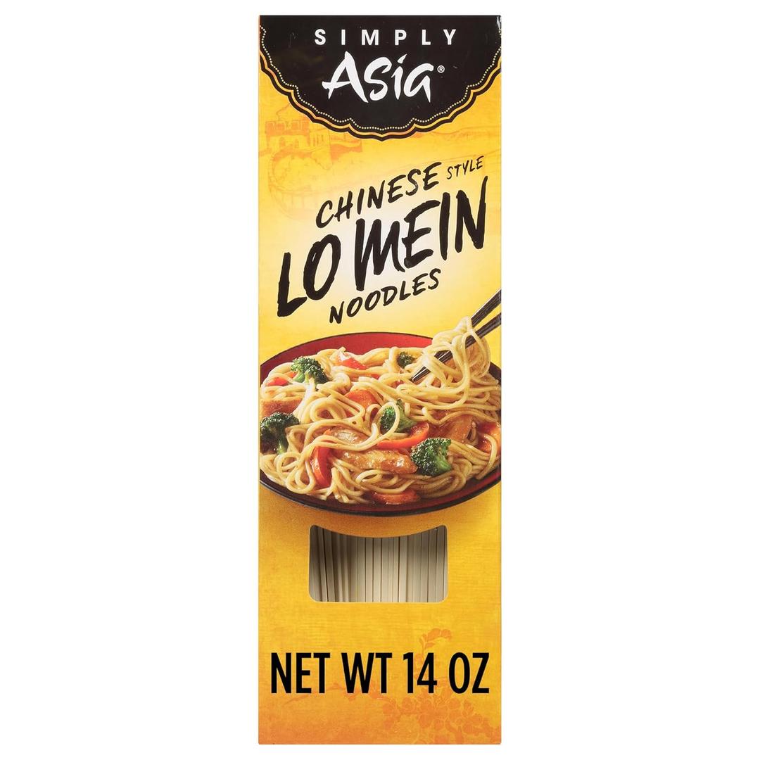 Simply Asia Lo Mein Noodles, Chinese Style, No MSG, For Cold Noodle Soups, Vegetable Lo Mei, Chicken Lo Mein & Stir-Fries, 14 oz