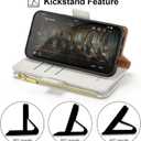 Antsturdy Compatible with Google Pixel 8 Wallet Case with Card Holder Women Men Phone Case RFID Blocking PU Leather Kickstand Flip Protective Cover Wrist Strap Zipper Credit Card Slots,Beige