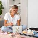 Monogrammed Makeup Bag Gifts for Women, Personalized Initial Letter X Small Cosmetic Bag for Purse Zipper Travel Toiletry Bag Birthday Gift for Friend Daughter Wedding Gift for Bridal Bridesmaid -B22