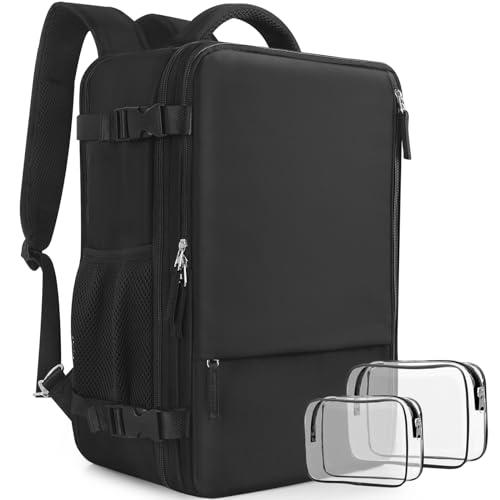 Snoffic Travel Backpack for Women, Large Carry On Backpack for Travel, Waterproof Backpack Personal Item, Backpack for Women, laptop backpack 17.3 inch, College Bag Casual Daypack, Black