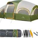 GoHimal 8 Person Tent for Camping, Waterproof Windproof Family Tent with Rainfly, Divided Curtain Design for Privacy Space, Portable with Carry Bag
