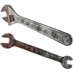 Toyvian 2 Pcs Fake Wrench Props: Simulation Bloody Wrench Toy, Plastic Blood-Stained Spanner, Realistic Horror Party Spanner - Perfect for Halloween, Pranks, Photo Prop, Haunted House Decorations