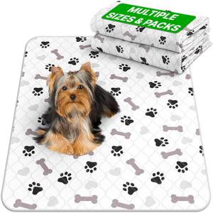 GREEN LIFESTYLE Washable Pee Pads for Dogs - Waterproof Reusable Puppy Pads with Anti-Slip Backing, Pet Training Pad for Puppy Playpen, Crate, Whelping Box, Potty Training (Pack of 2 - 30x34)