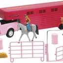 Valley Ranch Pink Pick Up Truck and Horse Trailer Playset