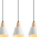 2 Pack Pendant Lights, White Pendant Lights Kitchen Island,Wood Dome Minimalist Industrial Ceiling Hanging Lights for Kitchen Island, Barn, Dining Room, Living Room, Bedroom