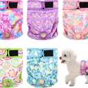 Dog Diapers Female 5pcs,Reusable Dog Doggie Puppy Doggy Diapers Female, Period Panties in Heat, Tiedye, XLarge