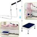 Bed Steps for High Beds for Adults Step Stool with Handle for Elderly 2-in-1 Bedside Guard Rails Bed Cane for Seniors Medical Safety Railing Stop Falling Out of Bed Assistance (21.6"-Stool)