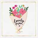 4 x Slant Collections Mother's Day Party Beverage/Cocktail Foil Disposable Paper Napkins, 20-Count, Lovely Mom