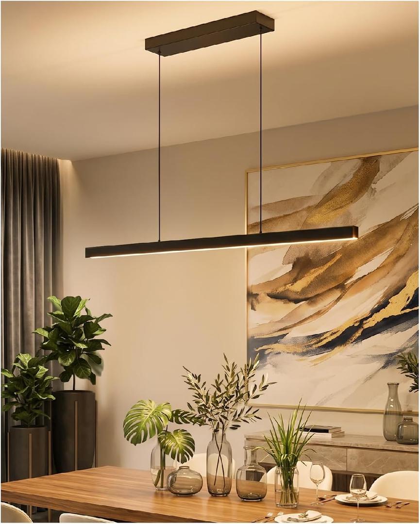 47.2in Linear Pendant Light Kitchen Island,3000K-6000K Dimmable