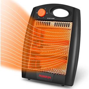 Infrared Heater Space Hetaer for Indoor Use Home Office Bedroom Radiant Heater with 2 Heat Settings, Quiet and Light without Fan, Warm up Immediately, Overheat & Tip-Over Protection,500W