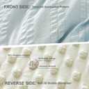tohrisa Boho Comforter Set Twin Size Striped Pleats Bohemian Seersucker Bedding Set All Season Soft Cozy 2 Pieces Quilt with 1 Pillowcase(68"X90" Light Blue)