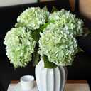 4PCS Artificial Flowers Large Hydrangeas Flowers Latex Bouquet for Wedding Bridal Office Home Party Decoration (4Pcs Light Green)
