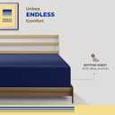 Thread Spread 100% Cotton Queen Fitted Sheet Only - 600 Series Bliss Collection Cotton Fitted Sheet Queen (Navy Blue), Luxuriously Soft, Durable, Cooling 16" Deep Pocket, Luxury Hotel Quality