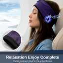 Lullaband Bluetooth Headband Headphones, Sleep Headphones for Side Sleepers, Comfortable Headband with Thin Speaker Microphone Handsfree Gift (Dark Purple)