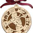 Lacrosse Girl Wooden Ornament 2 Layer - Christmas Tree Hanging Decoration - Rustic Farmhouse Holiday Ornament - Double Layer Wood Ornament for Female Lacrosse Player Seasonal Decoration