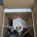 Modern Floor Lamps with 3 Color Temperatures, Minimalist Pole Lamp with Square Linen Shade & Flat Base for Living Room, Bedroom, Office or Kids Room (White)